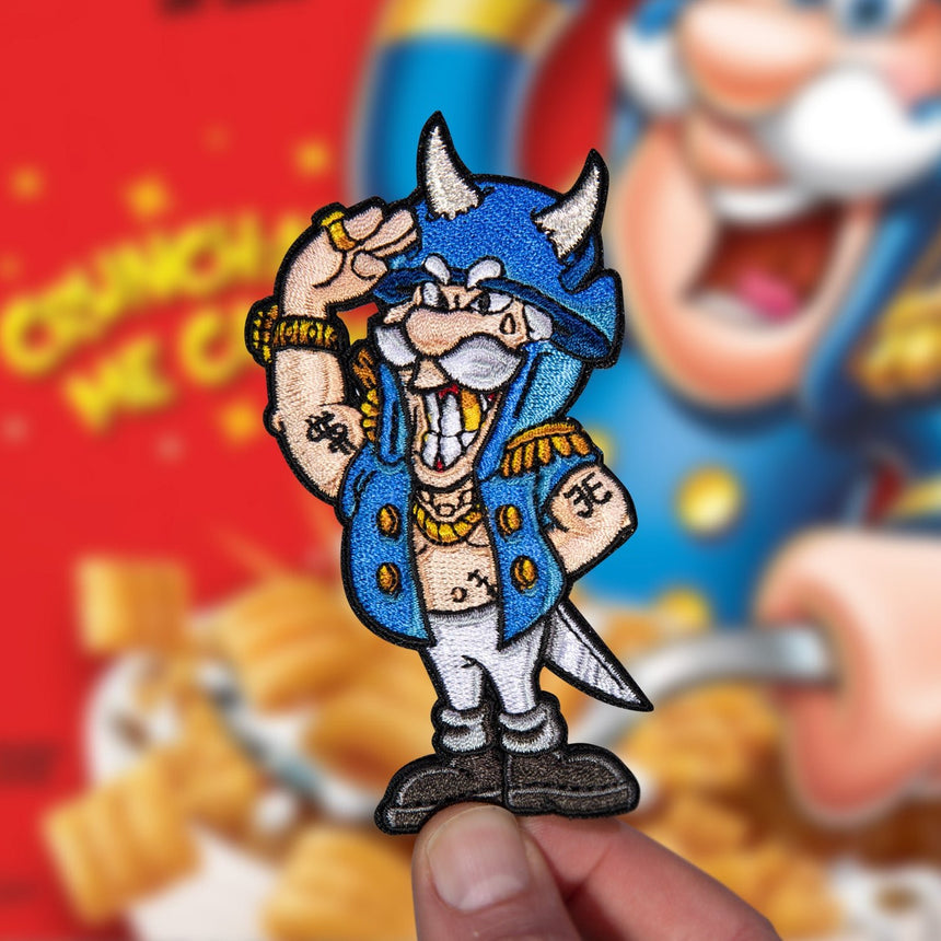 Embroidered Evil Captian Crunch veclro Morale Patch designed by The Proper Patch part of the Evil Empire Collection