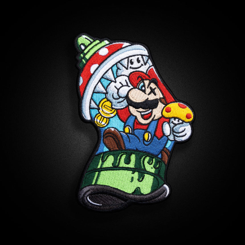 Mario Rattlecan Embroidered Velcro Patch - theproperpatch