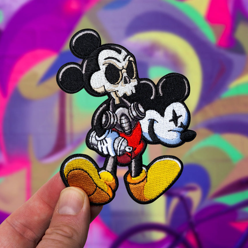 Street King Mickey Skully Threaded Patch - theproperpatch